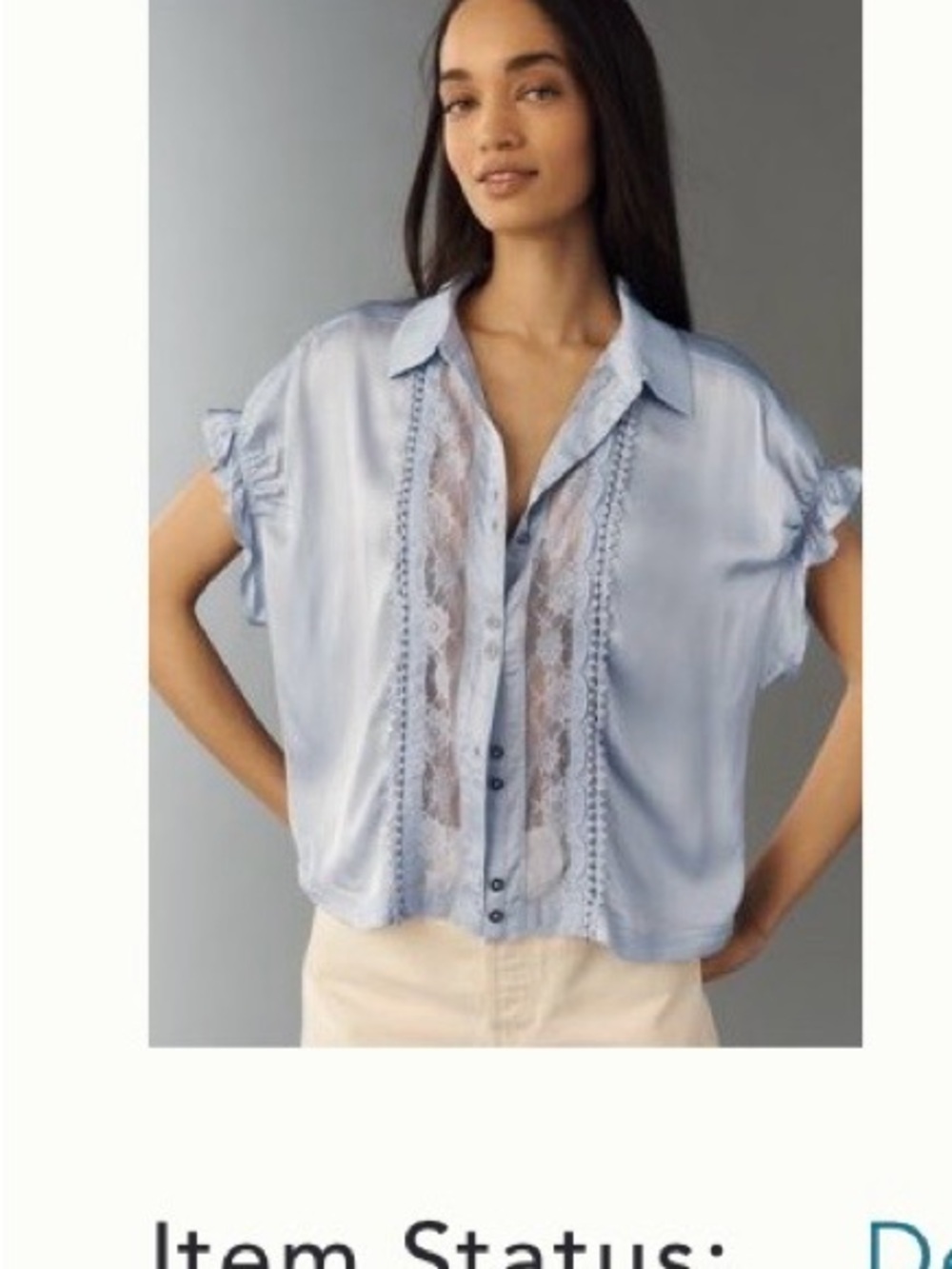 Pilcro Light Blue “The Quincy Lace Blouse” NWT - Picture 5 of 5